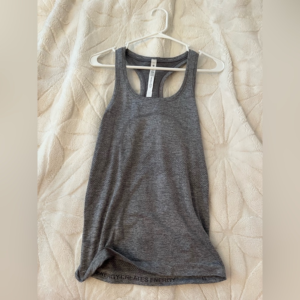 Grey lululemon swiftly tech racer back tank top